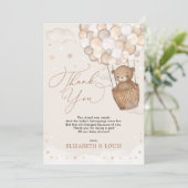 Teddy Bear Hot Air-ballon Bedankkaart (Staand voorkant)