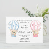 Teddy Bear Hot Air Ballon Geslacht Kaart (Staand voorkant)