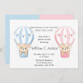 Teddy Bear Hot Air Ballon Geslacht Kaart (Voorkant / Achterkant)