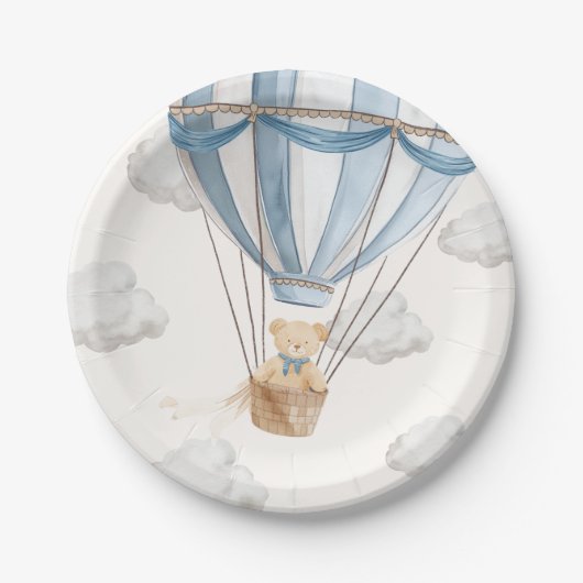 Teddy Bear Hot Air-ballon Papieren Bordje (Voorkant)
