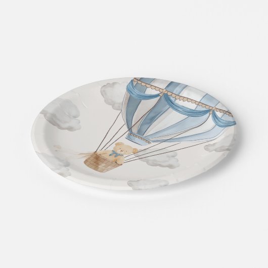 Teddy Bear Hot Air-ballon Papieren Bordje (Gekanteld)