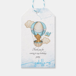 Teddy Bear Hot Air Ballon verjaardagskaartjes Cadeaulabel