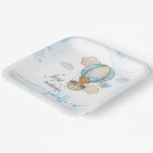 Teddy Bear Hot Air Ballonmeisje Papieren Bordje (Gebogen)