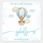 Teddy Bear Hot Air Ballonmeisje, sticker op verjaa (Voorkant)