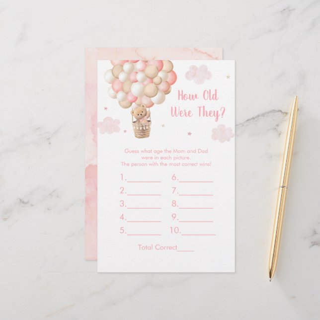 Teddy Bear Hot Air Balloon How Old Were They Game (Voorkant / Achterkant in situ)