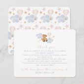 Teddy Bear & Hot Air Balloon, uit de kwekerij van Kaart (Voorkant / Achterkant)