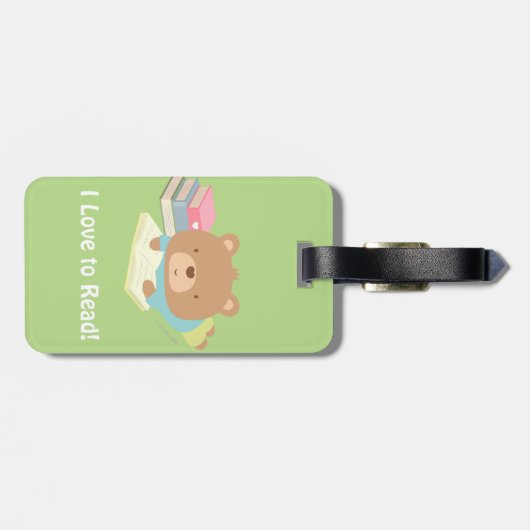 Teddy Bear houdt van lezen Bagagelabel (Achterkant horizontaal)