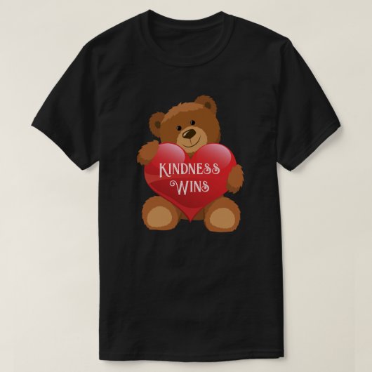 Teddy Bear Hug Heart Tekstkatoen aanpassen T-shirt (Design voorkant)