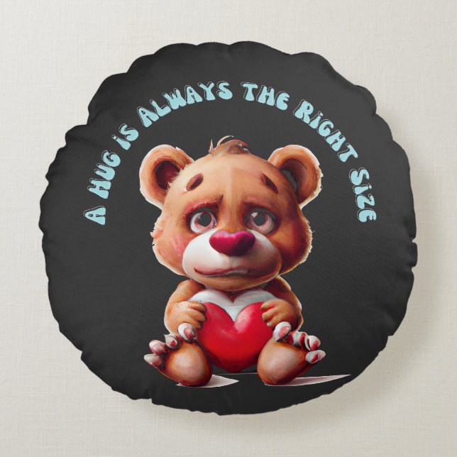 Teddy Bear Hug Rond Kussen (Voorkant)