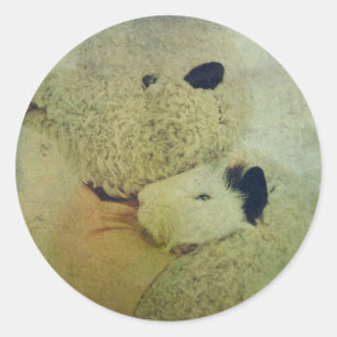 Teddy Bear Hugs A Guinee Pig Ronde Sticker