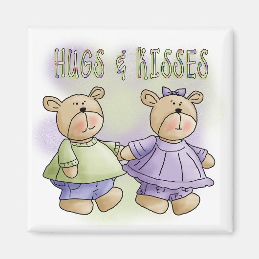 Teddy Bear Hugs en Kisses Tshirts en Gifts Magneet (Voorkant)