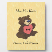 Teddy Bear Hugs Heart Custom Plaque Fotoplaat (Voorkant)