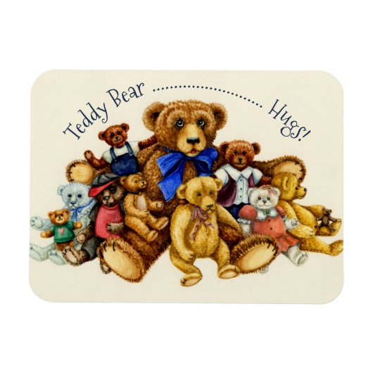 TEDDY BEAR HUGS MAGNET *Customize Magneet (Horizontaal)