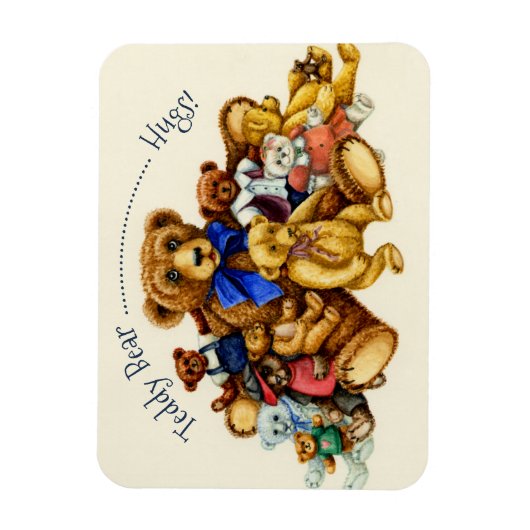 TEDDY BEAR HUGS MAGNET *Customize Magneet (Verticaal)