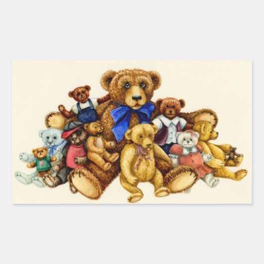 TEDDY BEAR HUGS STICKERS rechthoekig blad (Voorkant)