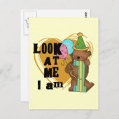 Teddy Bear Ik ben 1 Verjaardag T-shirts en geschen Briefkaart (Voorkant / Achterkant)