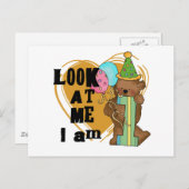 Teddy Bear Ik ben 1 Verjaardag T-shirts en geschen Briefkaart (Voorkant / Achterkant)