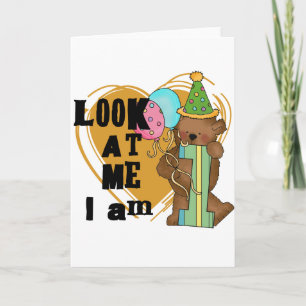 Teddy Bear Ik ben 1 Verjaardag T-shirts en geschen Kaart