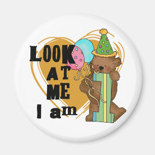 Teddy Bear Ik ben 1 Verjaardag T-shirts en geschen Magneet