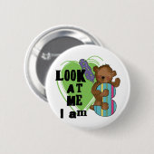 Teddy Bear, ik ben 3-jarige overhemden en cadeautj Ronde Button 5,7 Cm (Voorkant /achterkant)