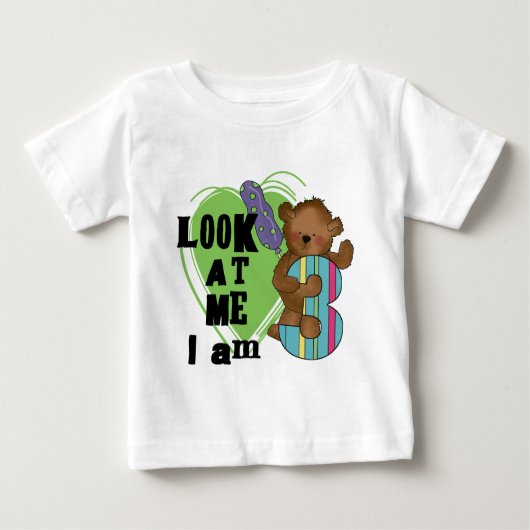 Teddy Bear Ik ben 3 Verjaardag Tshirts en Geschenk (Voorkant)