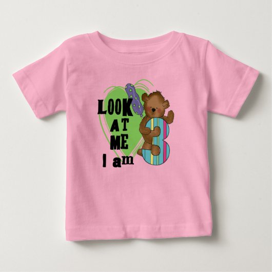 Teddy Bear Ik ben 3 Verjaardag Tshirts en Geschenk (Voorkant)