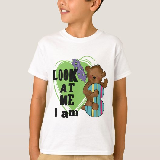 Teddy Bear Ik ben 3 Verjaardag Tshirts en Geschenk (Voorkant)