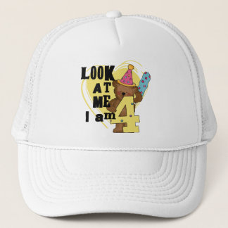 Teddy Bear Ik ben 4 Verjaardag Tshirts en Geschenk Trucker Pet