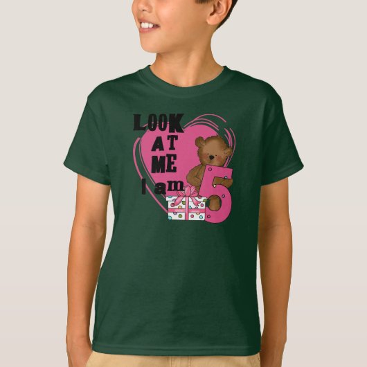Teddy Bear Ik ben 5 Verjaardag T-shirts en Geschen (Voorkant)