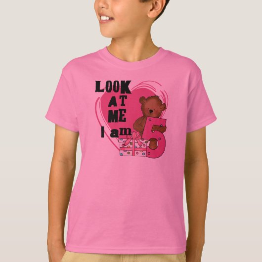 Teddy Bear Ik ben 5 Verjaardag T-shirts en Geschen (Voorkant)