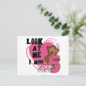 Teddy Bear Ik ben 5 Verjaardag T-shirts en Geschen Briefkaart (Staand voorkant)