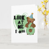 Teddy Bear Ik ben 6 Verjaardag T-shirts en Geschen Kaart (Gele Bloem)