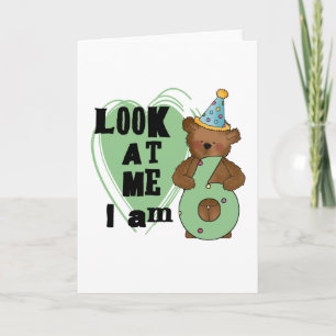 Teddy Bear Ik ben 6 Verjaardag T-shirts en Geschen Kaart