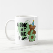Teddy Bear Ik ben 6 Verjaardag T-shirts en Geschen Koffiemok (Links)