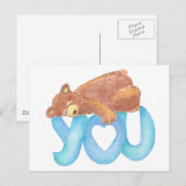 Teddy Bear Ik hou van Heart. Briefkaart (Voorkant / Achterkant)