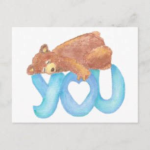 Teddy Bear Ik hou van Heart. Briefkaart