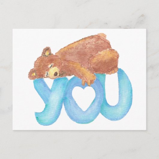 Teddy Bear Ik hou van Heart. Briefkaart (Voorkant)