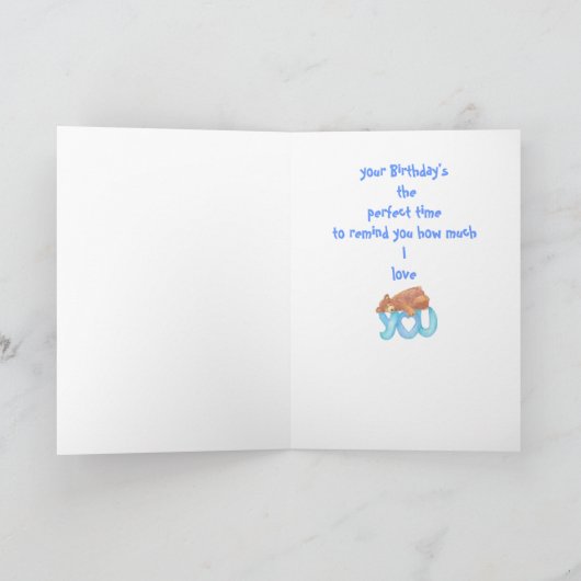 Teddy Bear Ik hou van Heart. Kaart (Binnen)