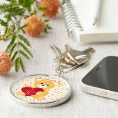 Teddy Bear: "Ik hou van je!" Valentijnsdag Sleutel Sleutelhanger (Zijkant)