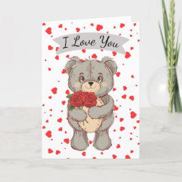Teddy Bear Ik hou van je Valentijnsdag vakantie Ka Feestdagen Kaart