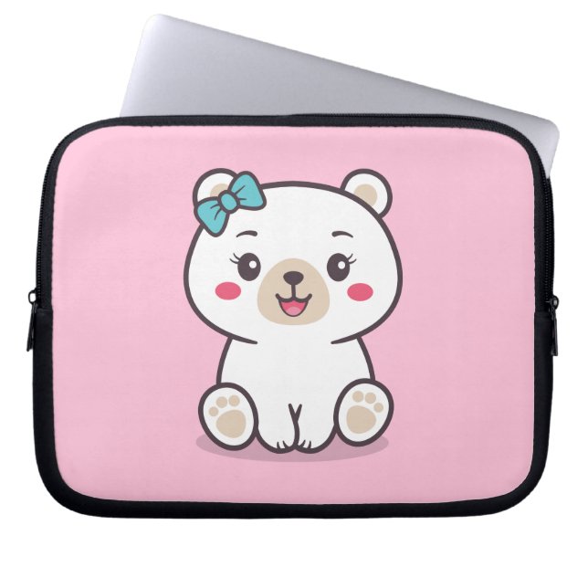 Teddy Bear Illustratie Laptop Sleeve (Voorkant)