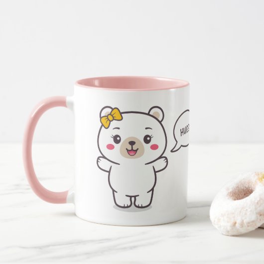 Teddy Bear Illustratie Mok (Met donut)