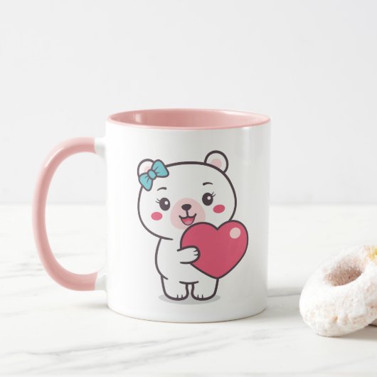 Teddy Bear Illustratie Mok (Met donut)