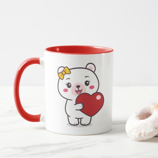 Teddy Bear Illustratie Mok (Met donut)