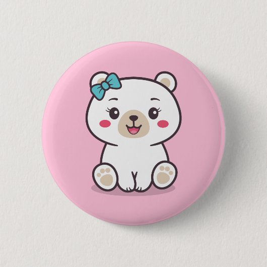 Teddy Bear Illustratie Ronde Button 5,7 Cm (Voorkant)