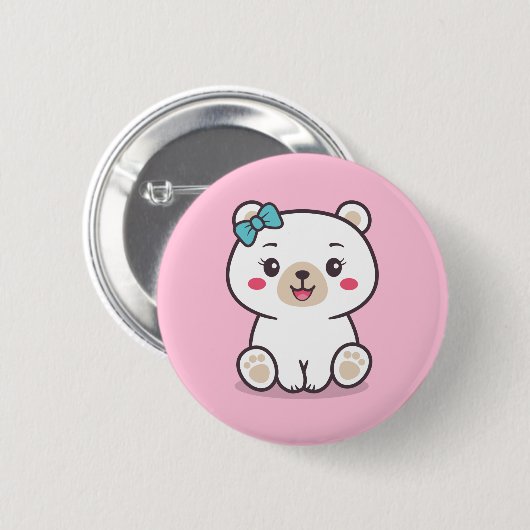 Teddy Bear Illustratie Ronde Button 5,7 Cm (Voorkant /achterkant)
