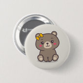 Teddy Bear Illustratie Ronde Button 5,7 Cm (Voorkant /achterkant)