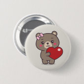 Teddy Bear Illustratie Ronde Button 5,7 Cm (Voorkant /achterkant)