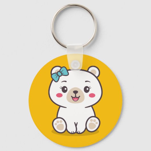 Teddy Bear Illustratie Sleutelhanger (Voorkant)