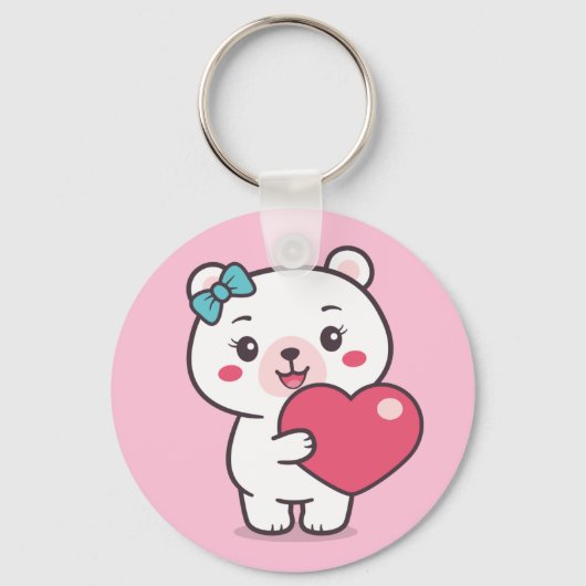 Teddy Bear Illustratie Sleutelhanger (Voorkant)